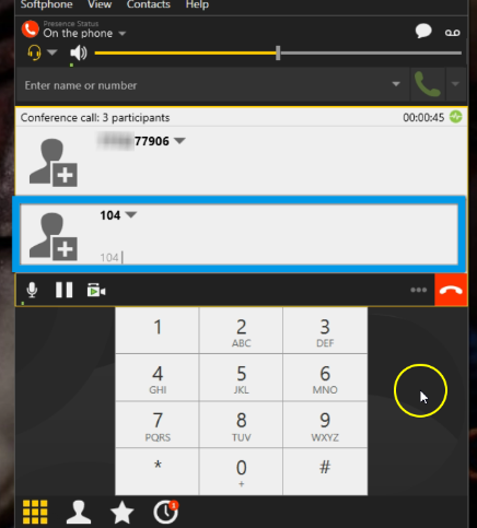 Número agregado a conferencia telefónica en X-Lite