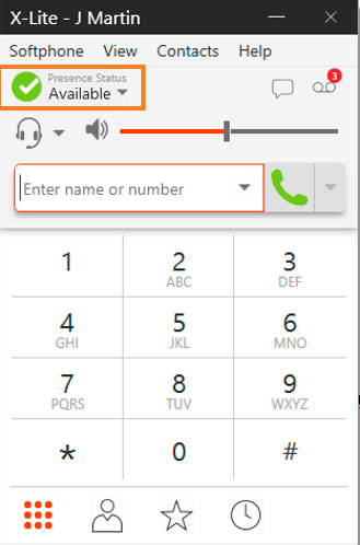 X-Lite configurado correctamente con Presence Status Available