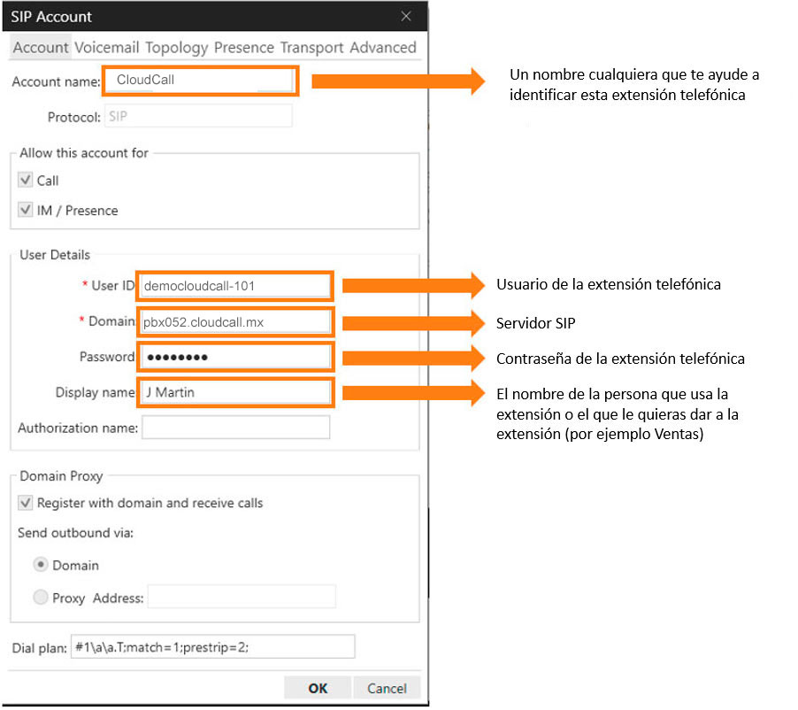 Configurar extension en X-Lite