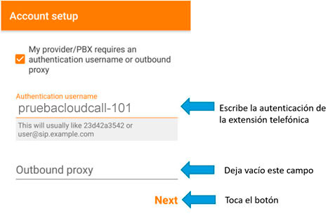 Configurar autenticacion en Zoiper Android