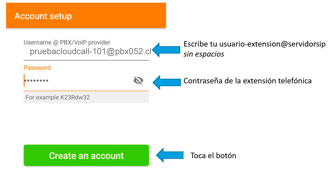 Configurar Zoiper en Android datos iniciales