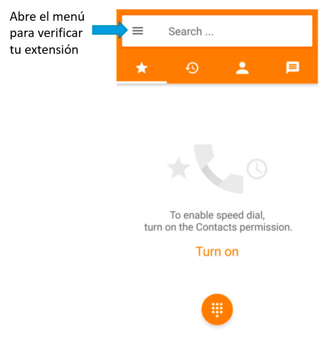 Menu de configuracion en Zoiper Android