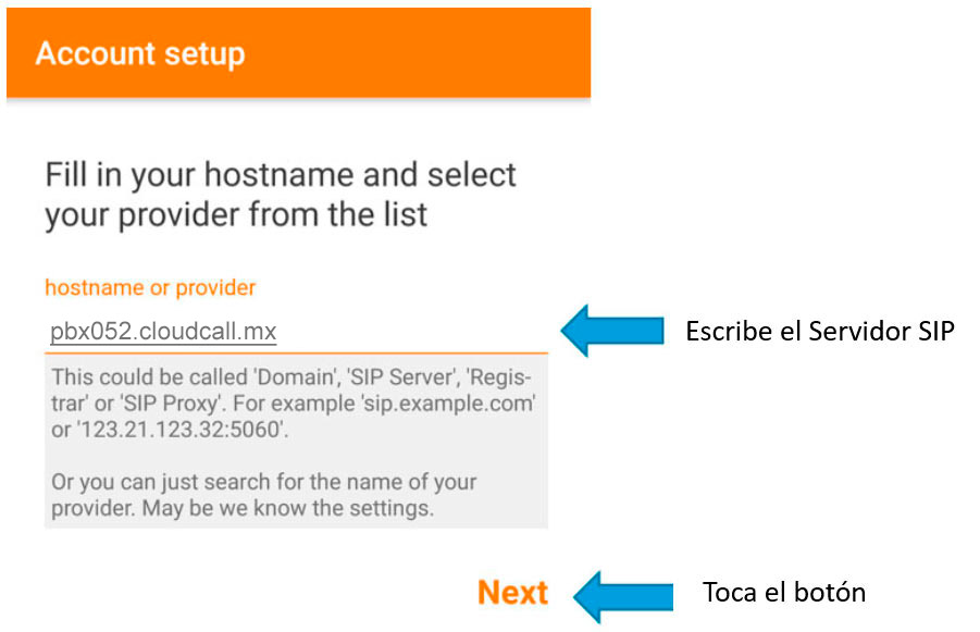 Configurar servidor SIP en Zoiper Android