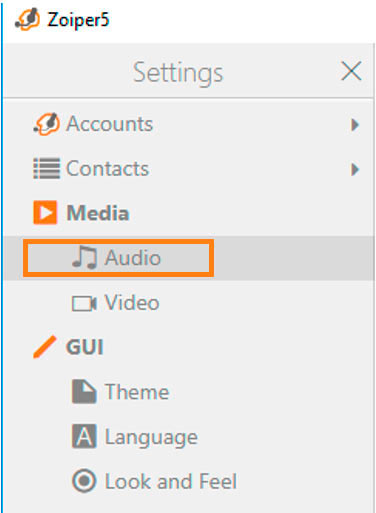 Configurar opciones de audio en Zoiper