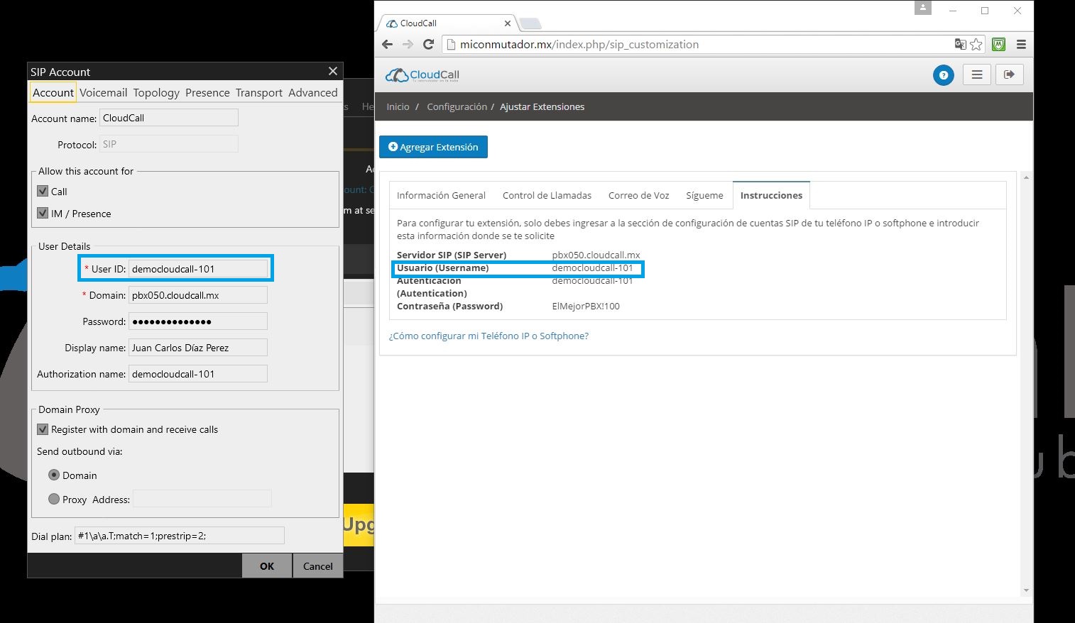 Verificar datos en MiConmutador.mx